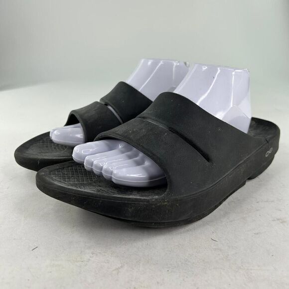 Oofos Ooahh Black Slide Sandal Slides US 11 Recovery Soft Foam Arch Support - Picture 4 of 9